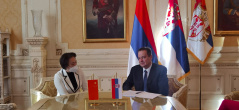 24 December 2021 National Assembly Speaker Ivica Dacic in meeting with Chinese Ambassador to Serbia Chen Bo